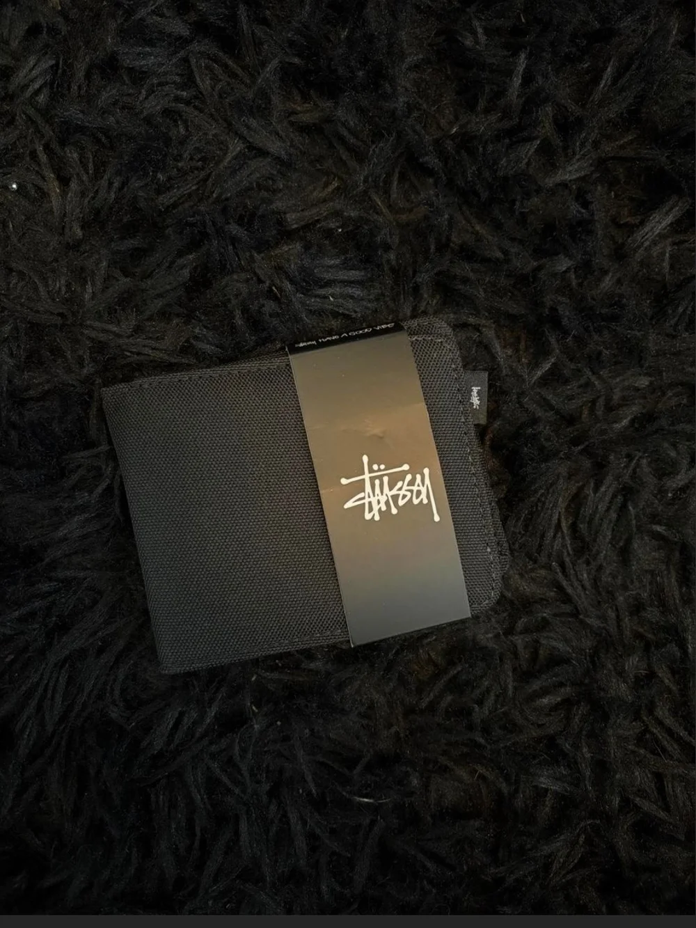 Stussy Black Textured Bifold Card & Key Holder